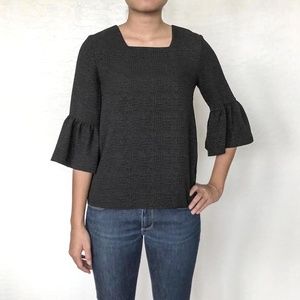 NWT -CALVIN KLEIN - Black Tulip Sleeve Blouse